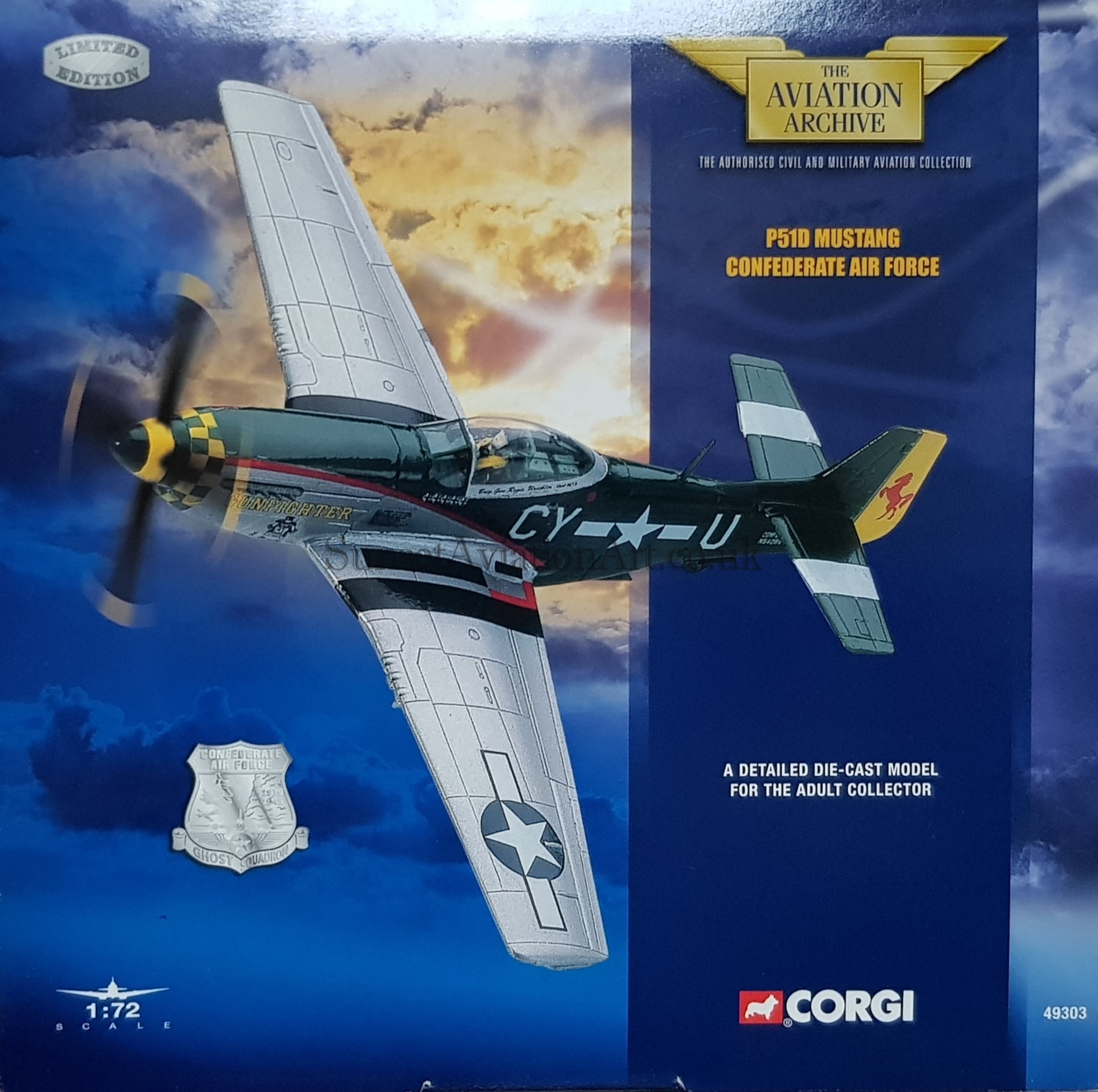 Corgi 49303 P - 51 D Mustang Aviation Archive Confederate