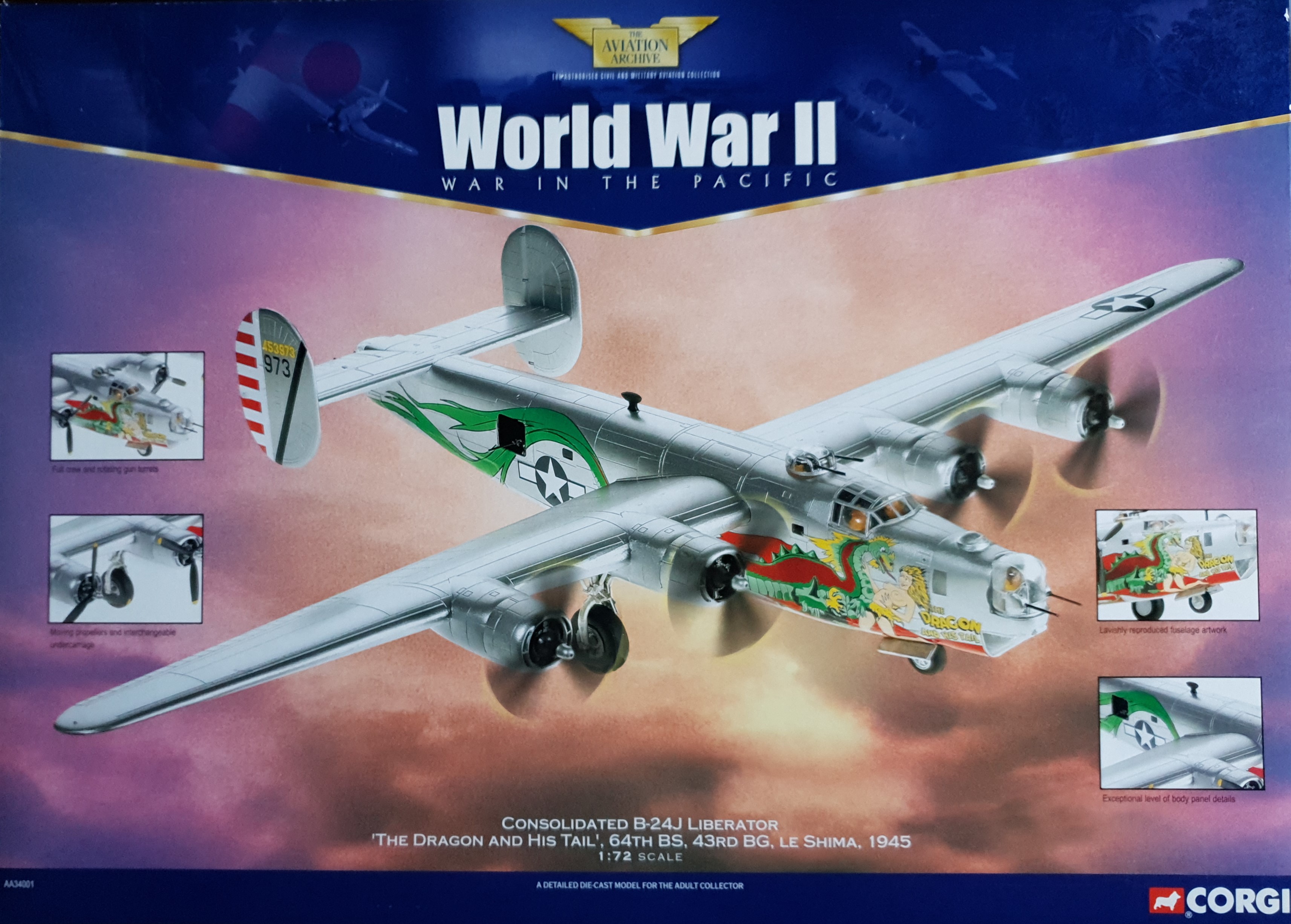 Corgi AA34001 B-24J Liberator The Dragon And His Tail War In The Pacific