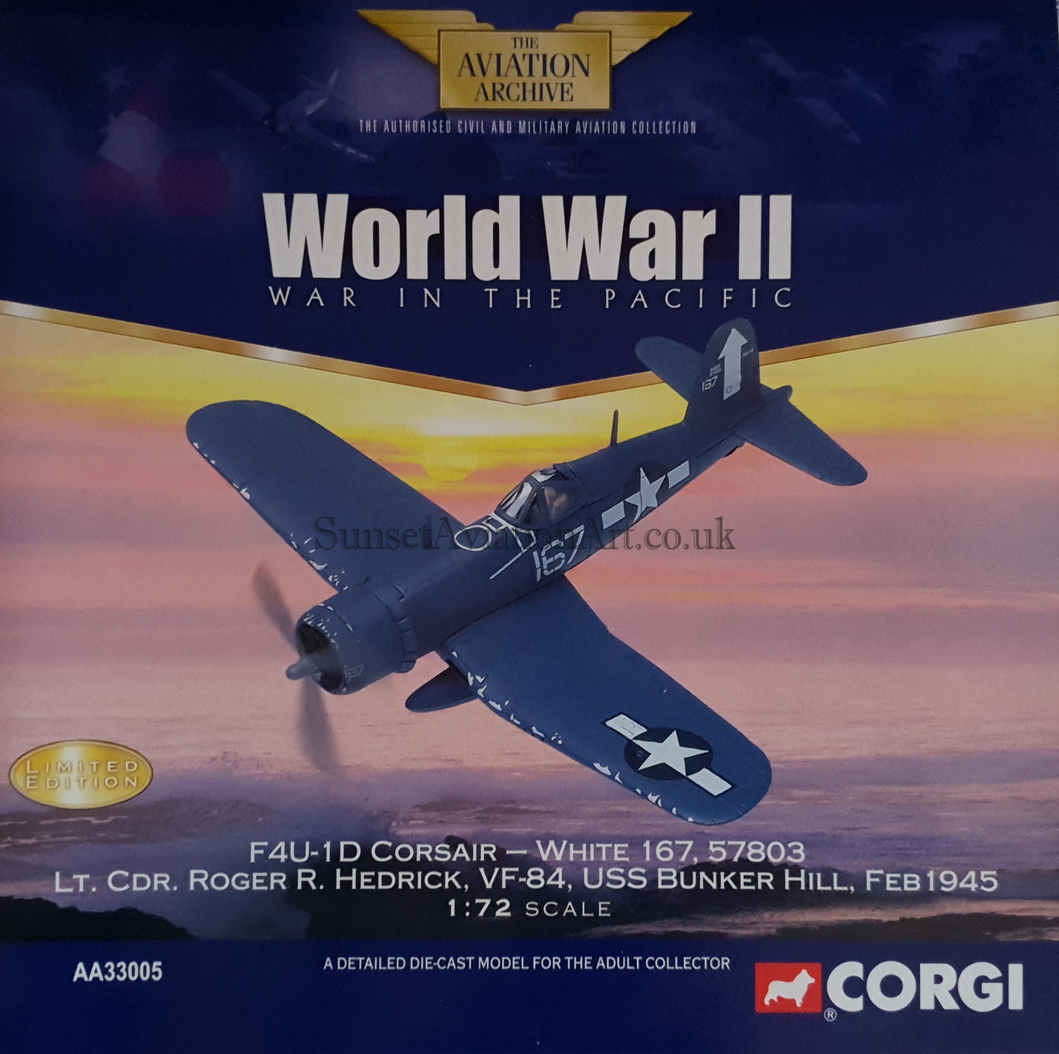 Corgi AA33005 F4U-1D Corsair USS Bunker Hill Feb 1945