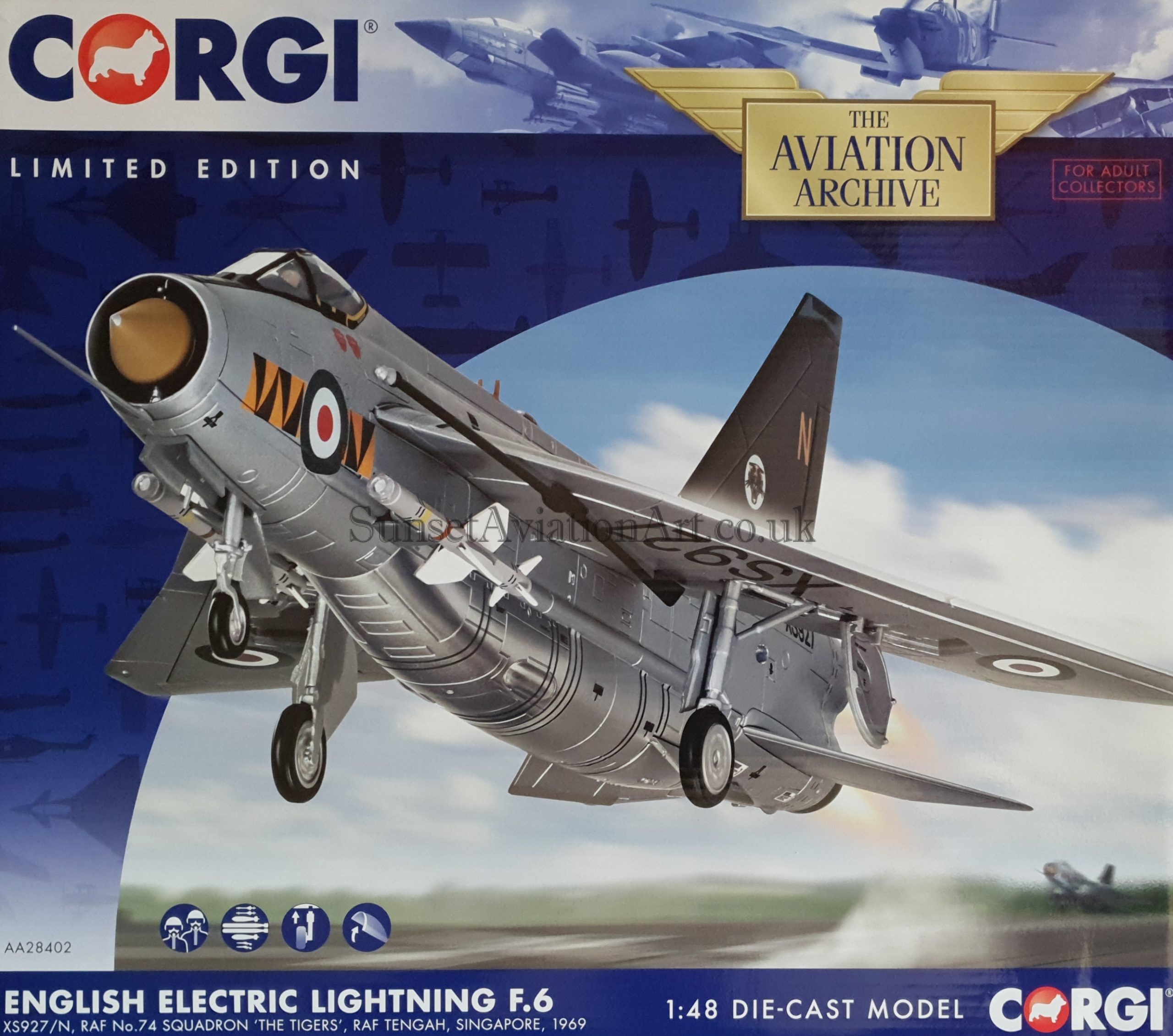 Corgi AA28402 English Electric Lightning F.6 The Tigers