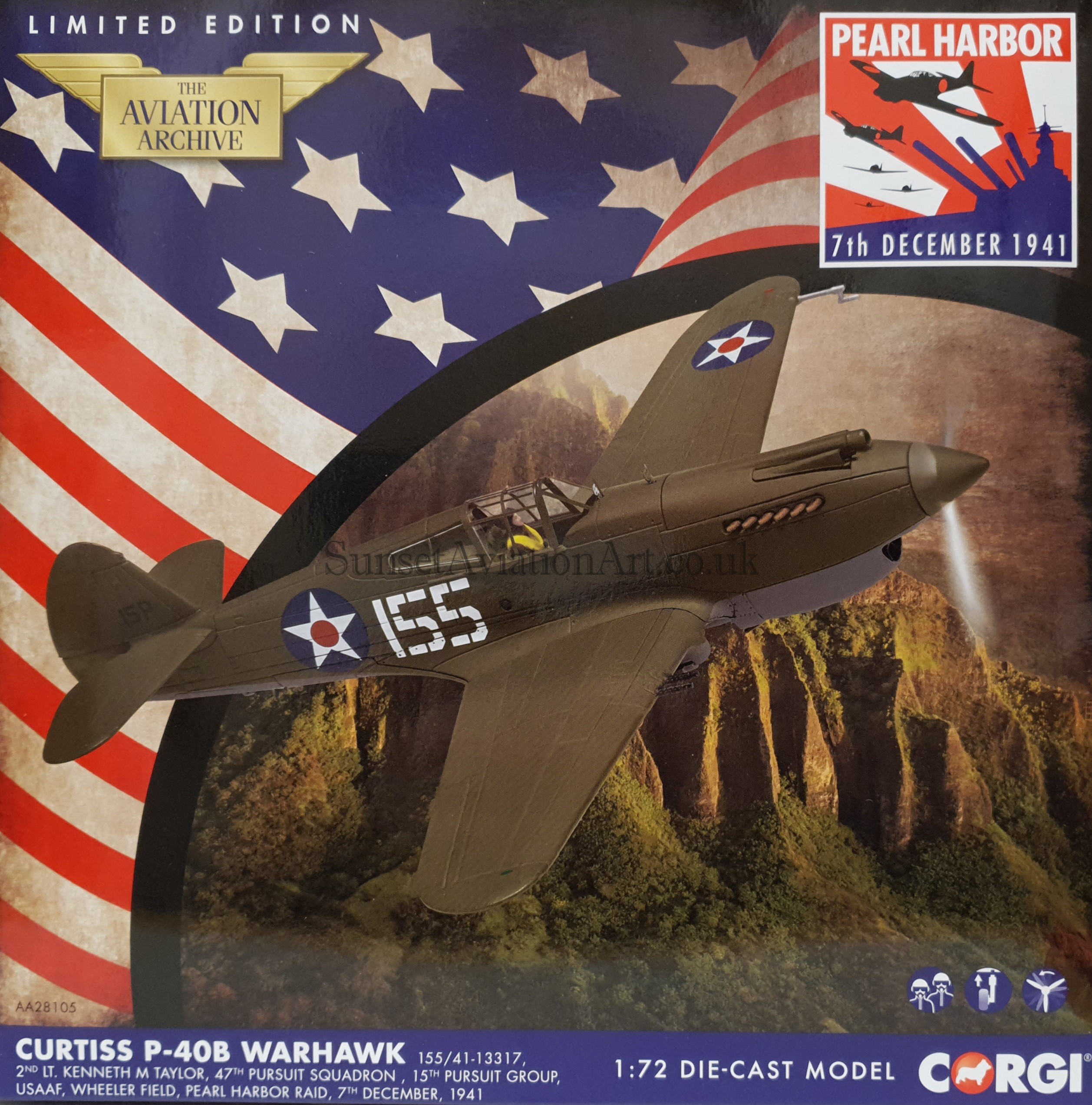 Curtiss P-40B Warhawk AA28105 Corgi