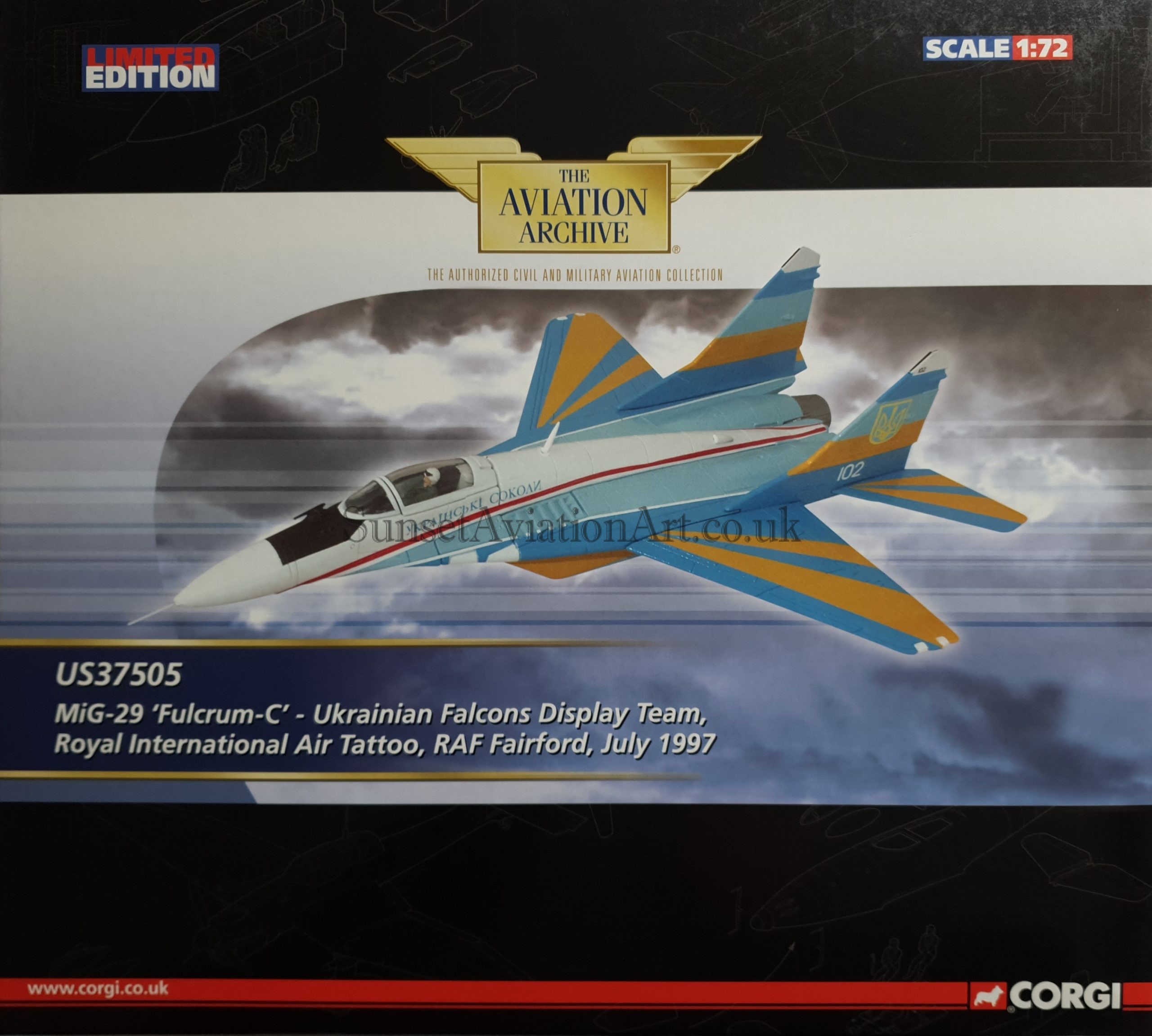 US37505 Corgi Mig 29 Fulcrum -C Ukrainian Falcons Display Team