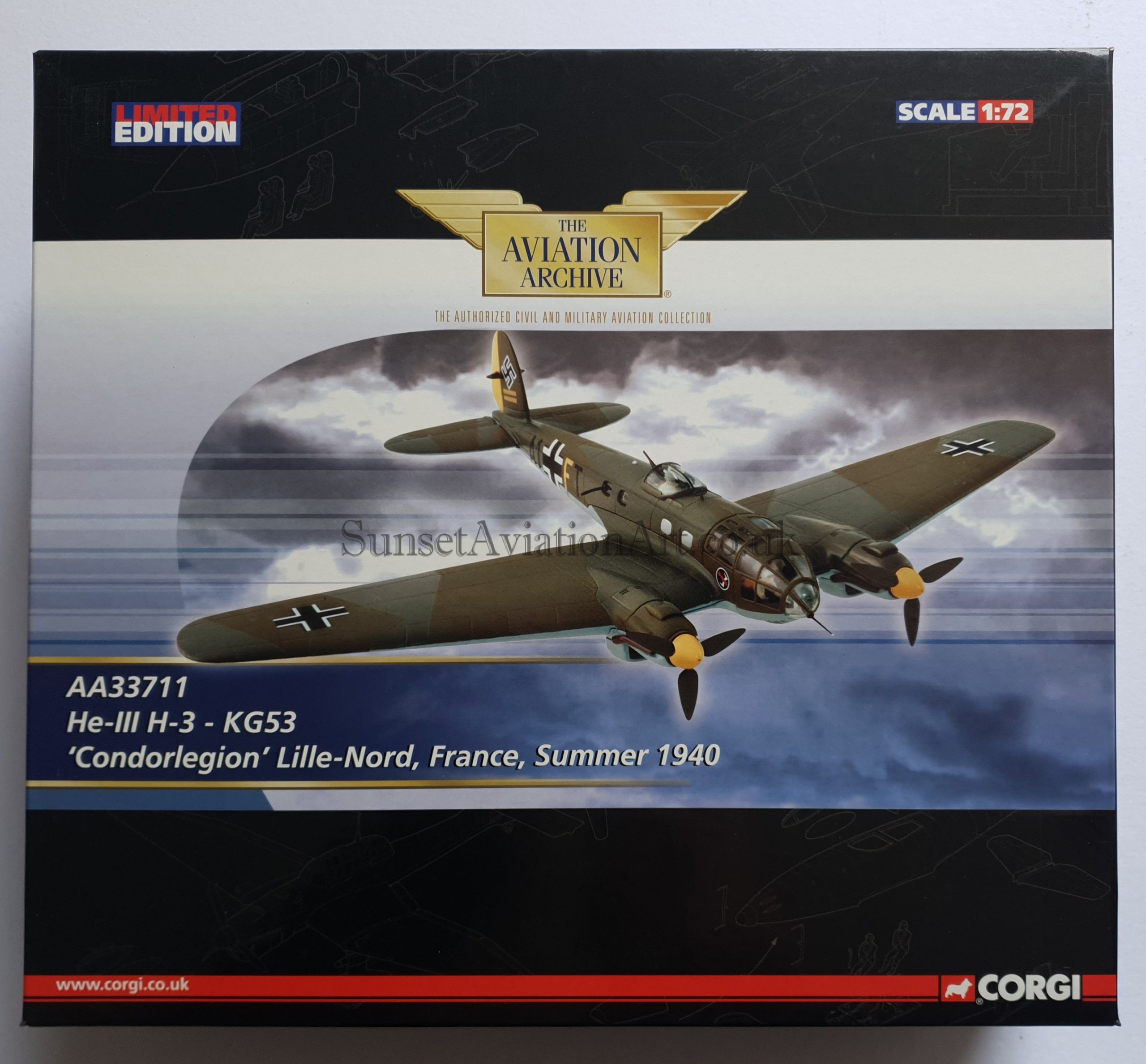 Corgi AA33711 He-111 H-3 - KG53 Condorlegion Lille-Nord France